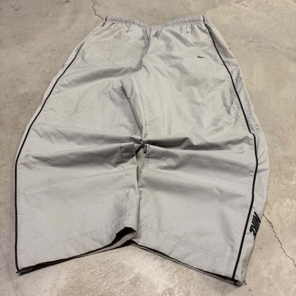 Nike Mens Vintage Track Pants Grey Windbreaker Mesh Lined Wide Leg Size M